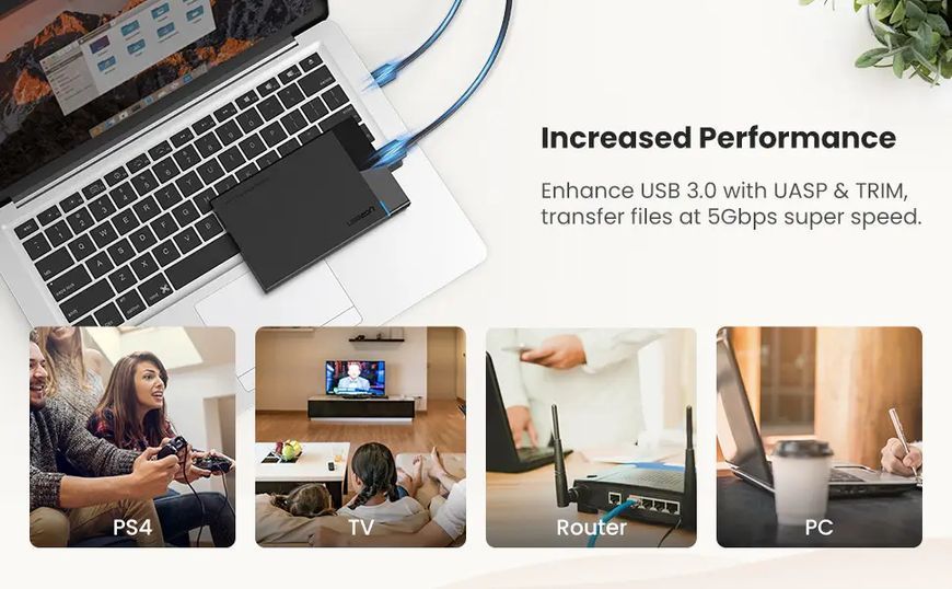 Внешний карман для накопителя UGREEN US221 2.5 Inch Hard Drive Box (UGR-30848) 903936749 фото