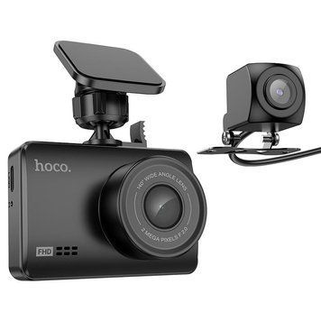Відеореєстратор HOCO DV3 Driving recorder with display(dual-channel) Black 115215390 фото