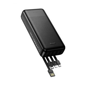 Зовнішній акумулятор HOCO J163A Wonderful power bank with 4 cables(20000mAh) Black 873270528 фото
