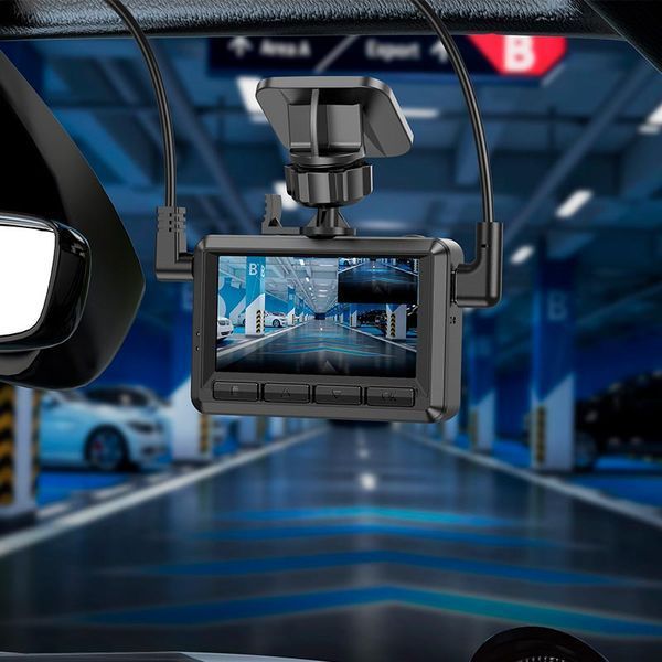 Відеореєстратор HOCO DV3 Driving recorder with display(dual-channel) Black 115215390 фото
