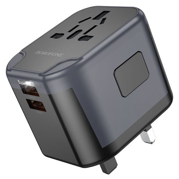 Мережевий зарядний пристрій BOROFONE BAC13 Leader 3-port PD20W(1C2A) universal conversion charger Black 953768068 фото