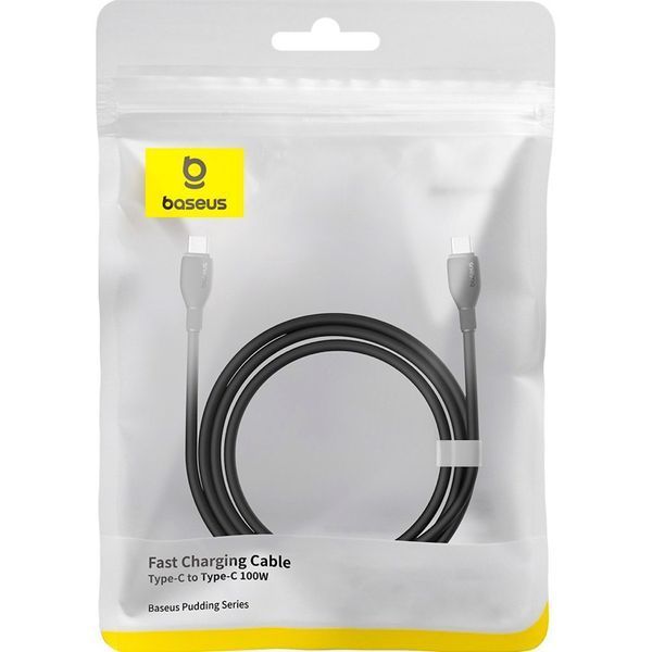 Кабель Baseus Pudding Series Fast Charging Cable Type-C to Type-C 100W 1.2m Cluster Black 108294939 фото