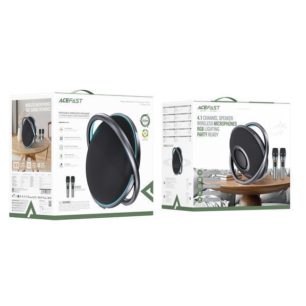 Портативна колонка ACEFAST K5 Max portable wireless speaker, 220W, IPX4, Black 284461003 фото