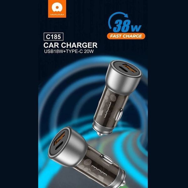 Автомобільний зарядний пристрій WUW-C185 PD20W+QC3.0 black 982013756 фото
