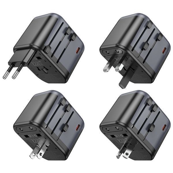 Мережевий зарядний пристрій BOROFONE BAC13 Leader 3-port PD20W(1C2A) universal conversion charger Black 953768068 фото