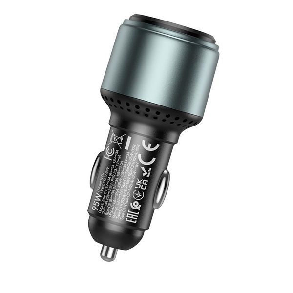 Автомобільний зарядний пристрій HOCO NZ9 Galloper 95W three-port(2C1A) car charger Black 111249248 фото