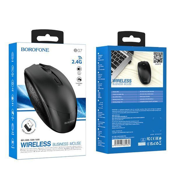 Маніпулятор миша BOROFONE BG7 Platinum 2.4G business wireless mouse Black 849114151 фото
