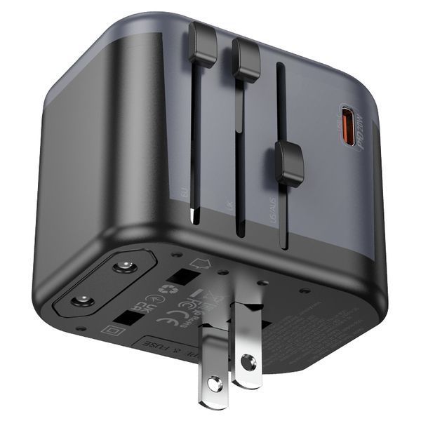 Мережевий зарядний пристрій BOROFONE BAC13 Leader 3-port PD20W(1C2A) universal conversion charger Black 953768068 фото