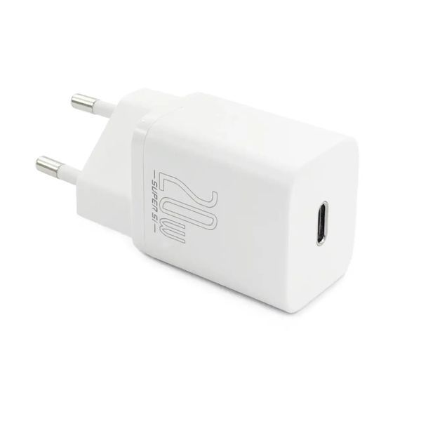 Мережевий зарядний пристрій з кабелем Baseus Super Si 1C 20W With Simple Wisdom Data Cable Type-C/iP 1m White 615310659 фото