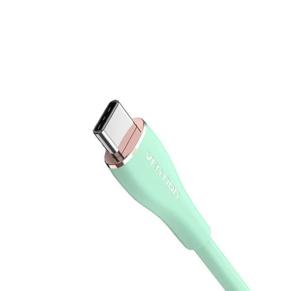 Кабель Vention USB 2.0 C Male to C Male 5A Cable 1M Light Green Silicone Type (TAWGF) 334469871 фото
