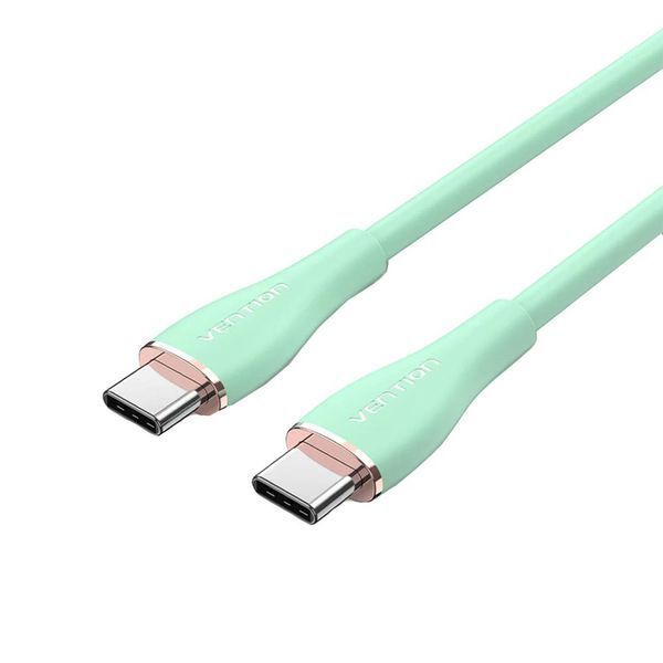 Кабель Vention USB 2.0 C Male to C Male 5A Cable 1M Light Green Silicone Type (TAWGF) 334469871 фото