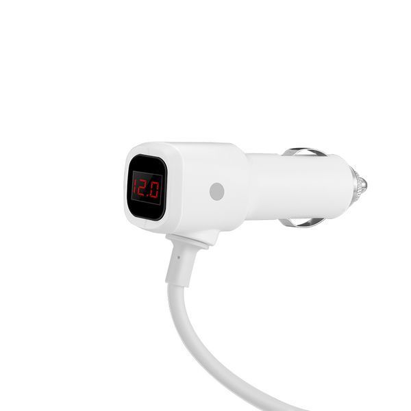Автомобильное зарядное устройство HOCO Z13 LCD one-pull-three car charger Silver 926342325 фото