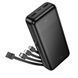 Зовнішній акумулятор HOCO J163A Wonderful power bank with 4 cables(20000mAh) Black 873270528 фото 3