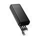 Зовнішній акумулятор HOCO J163A Wonderful power bank with 4 cables(20000mAh) Black 873270528 фото 1