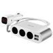 Автомобильное зарядное устройство HOCO Z13 LCD one-pull-three car charger Silver 926342325 фото 1
