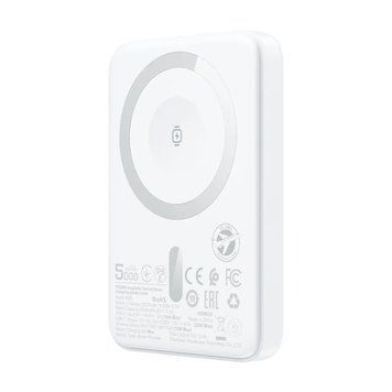 Зовнішній акумулятор ACEFAST M25-5000 PD20W magnetic fast wireless charging power bank White 608190504 фото