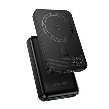 Зовнішній акумулятор BOROFONE BJ82 Dawn magnetic power bank(5000mAh) Black 427593488 фото