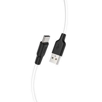 Кабель HOCO X21 Plus USB to Type-C 3A, 2m, silicone, silicone connectors, Black+White 122007414 фото