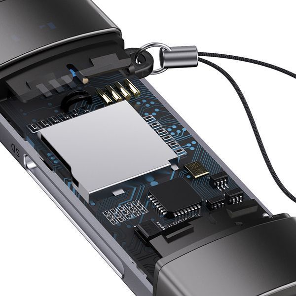 USB-хаб Baseus Lite Series USB-A & Type-C to SD/TF Card Reader Grey 308730896 фото