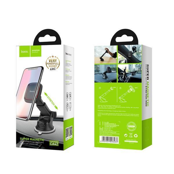 Автодержатель для телефона HOCO CA42 Cool Journey in-car dashboard holder with stretch rod Black/Red 449995950 фото