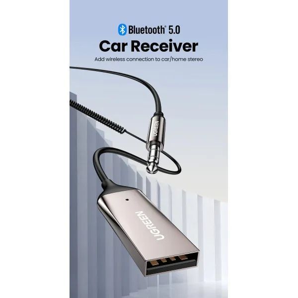 Bluetooth-ресивер UGREEN CM309 Bluetooth Car Receiver Aux with Mic Space Gray 537673163 фото