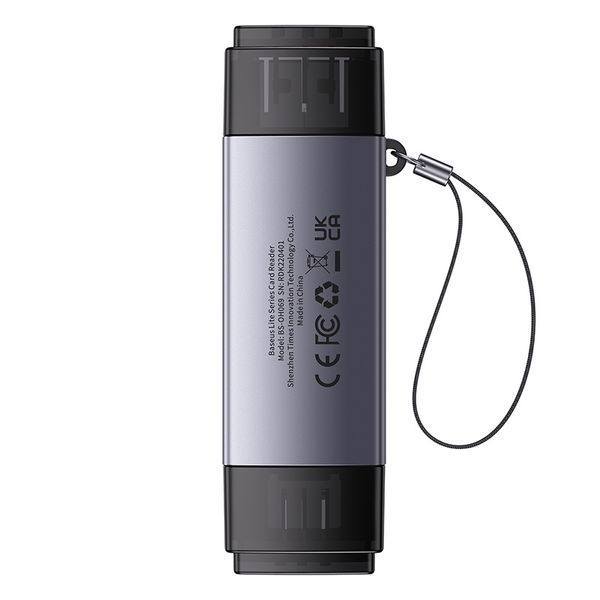 USB-хаб Baseus Lite Series USB-A & Type-C to SD/TF Card Reader Grey 308730896 фото