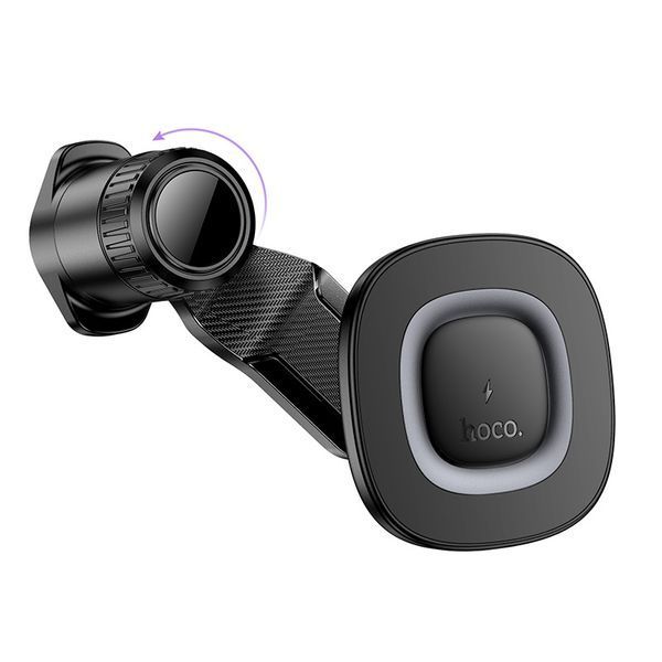 Автодержатель для телефона с БЗУ HOCO HW30 Crown magnetic wireless charging car holder (air outlet) Black Metal Gray 922902942 фото