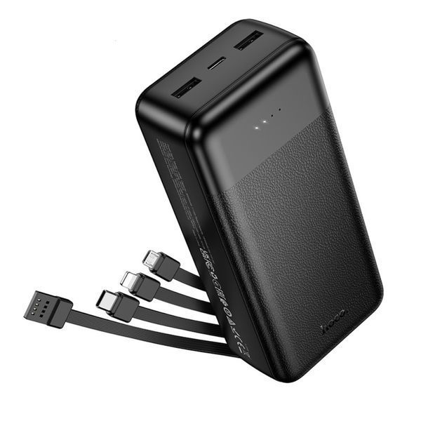 Внешний аккумулятор HOCO J163B Wonderful power bank with 4 cables(30000mAh) Black 105306930 фото