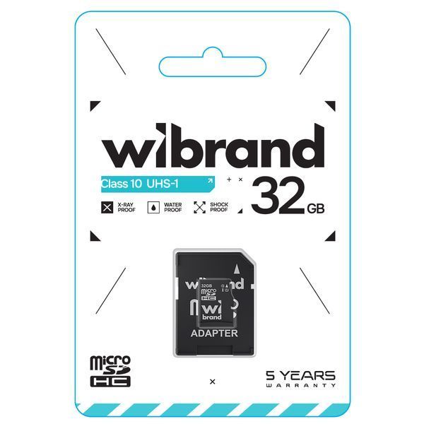 Карта пам'яті microSDHC (UHS-1) Wibrand 32Gb class 10 (adapter SD) 338308426 фото