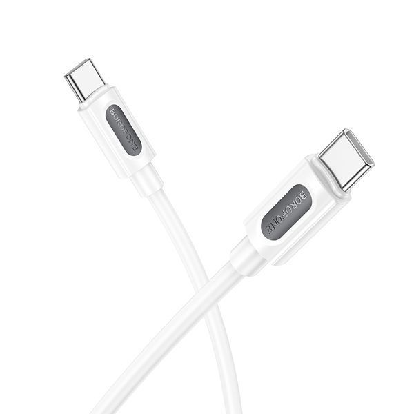 Кабель BOROFONE BX114 Structure 60W silicone charging data cable C to C White 488290642 фото