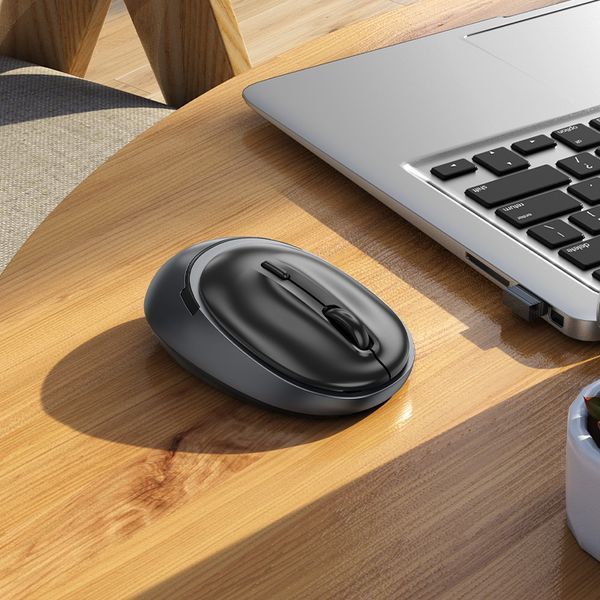 Маніпулятор миша HOCO GM34 Nuevo dual-mode business wireless mouse Black Metal Gray 264593255 фото