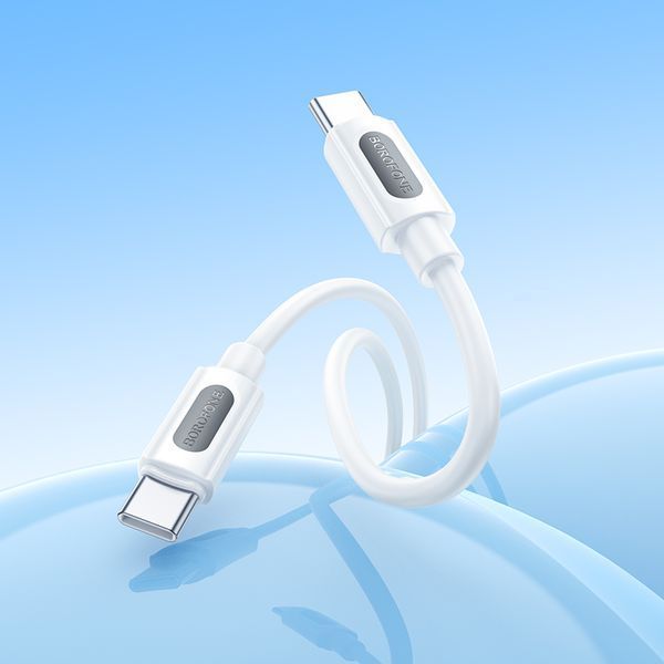 Кабель BOROFONE BX114 Structure 60W silicone charging data cable C to C White 488290642 фото
