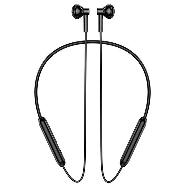Бездротові спортивні навушники BOROFONE BE70 Light neck-hanging BT earphones obsidian black 609335953 фото