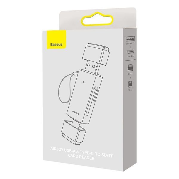 USB-хаб Baseus Lite Series USB-A & Type-C to SD/TF Card Reader Grey 308730896 фото
