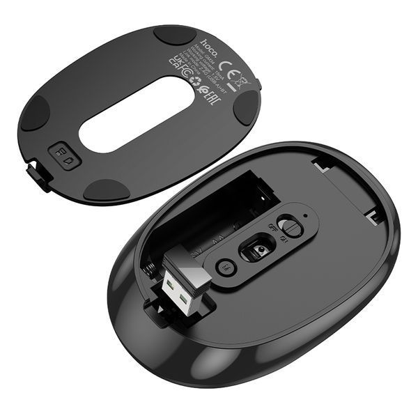 Маніпулятор миша HOCO GM34 Nuevo dual-mode business wireless mouse Black Metal Gray 264593255 фото