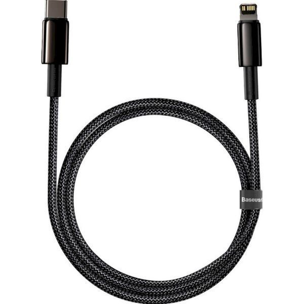 Кабель Baseus Tungsten Gold Fast Charging Data Cable Type-C to iP PD 20W 1m Black 104032307 фото