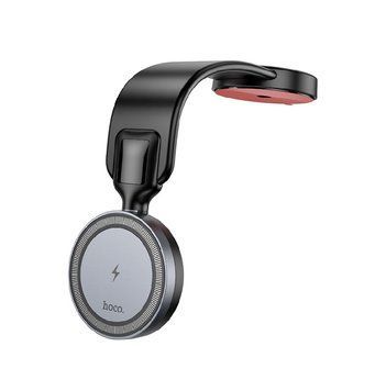 Автотримач для телефона з БЗП HOCO HW29 Totem ring magnetic wireless fast charging car holder (center console) Black Metal Gray 208969241 фото