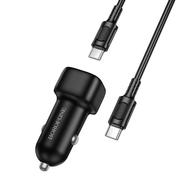 Автомобільний зарядний пристрій BOROFONE BZ34B Cloud PD38W(1C1A) car charger set(C to C) Black 435238968 фото