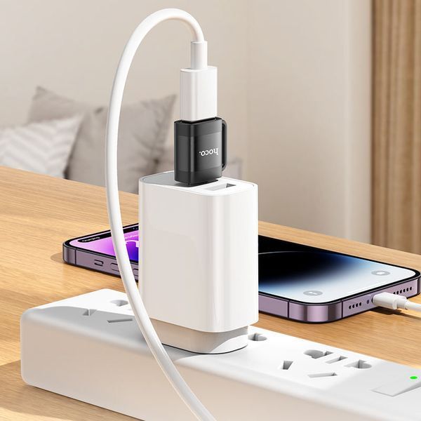 Адаптер HOCO UA31C Type-C male to USB female OTG adapter Black 289423002 фото