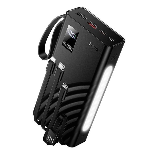 Зовнішній акумулятор HOCO J155 Shine 22.5W+PD20W+light 4-cable power bank(20000mAh) 117208004 фото