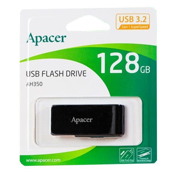 Флеш-накопитель Apacer USB 3.2 Gen 1 AH350 128Gb Black 101133090 фото