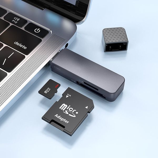 Кардридер HOCO HB45 Spirit 2-in-1 USB 3.0 card reader Metal Gray 278761965 фото