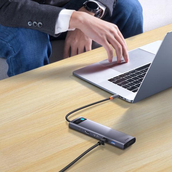 USB-хаб Baseus Metal Gleam Series 12-in-1 Multifunctional Type-C HUB Docking Station Gray 551155174 фото