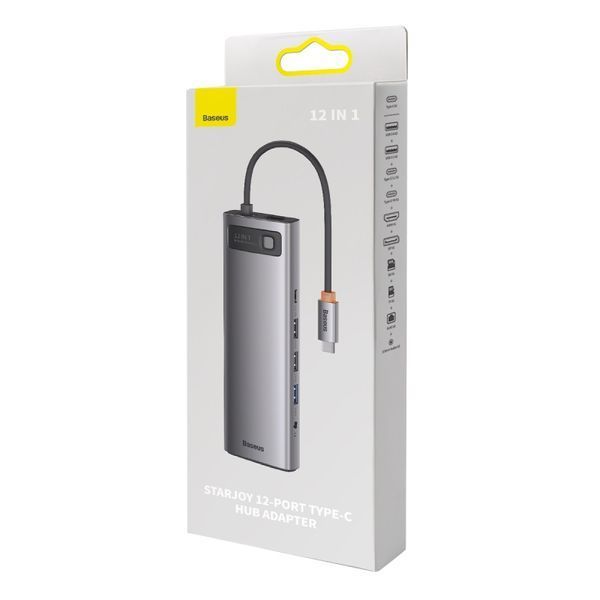 USB-хаб Baseus Metal Gleam Series 12-in-1 Multifunctional Type-C HUB Docking Station Gray 551155174 фото