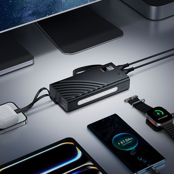 Зовнішній акумулятор HOCO J155 Shine 22.5W+PD20W+light 4-cable power bank(20000mAh) 117208004 фото