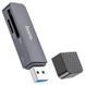 Кардридер HOCO HB45 Spirit 2-in-1 USB 3.0 card reader Metal Gray 278761965 фото 3