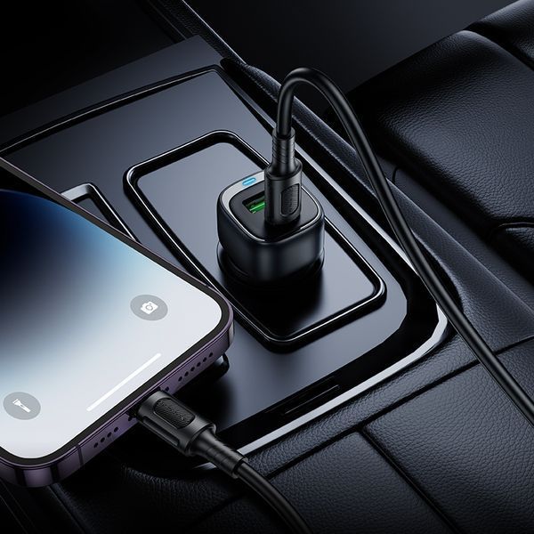 Автомобільний зарядний пристрій BOROFONE BZ34B Cloud PD38W(1C1A) car charger set(C to iP) Black 341915316 фото