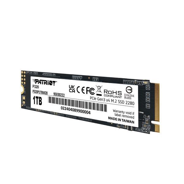 Накопитель SSD M.2 Patriot P320 1TB NVMe 2280 Gen3.0 x4 3D TLC 101980251 фото