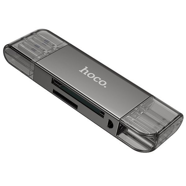 Кардрідер HOCO HB39 USB/Type-C 3.0 high-speed card reader Metal Gray 210932279 фото