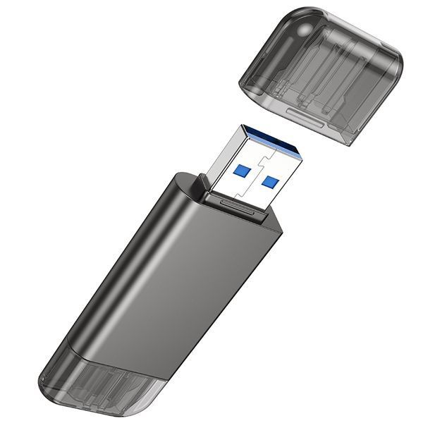 Кардрідер HOCO HB39 USB/Type-C 3.0 high-speed card reader Metal Gray 210932279 фото